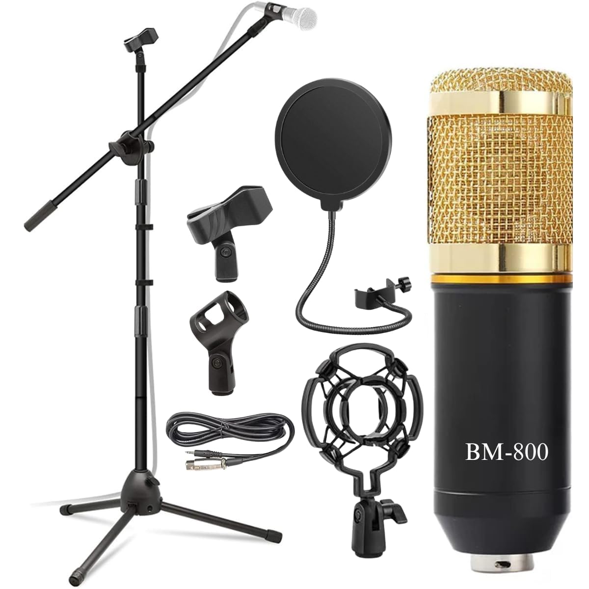 響set Cezo Condenser Microphone BM 800 Bundle,Mic Kit with Live Sound